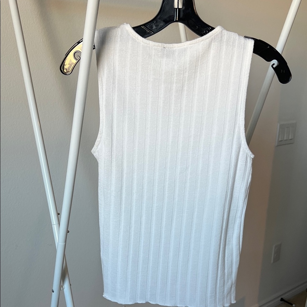Topshop Ivory Ribbed Tank Top - Picture 2 of 3